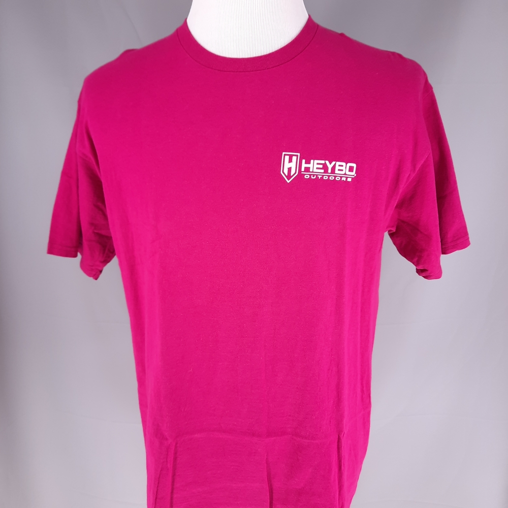 Heybo Gulf Coast Shrimp Coral T-Shirt Men's Size Large Fishing Short Sleeve - Picture 5 of 6